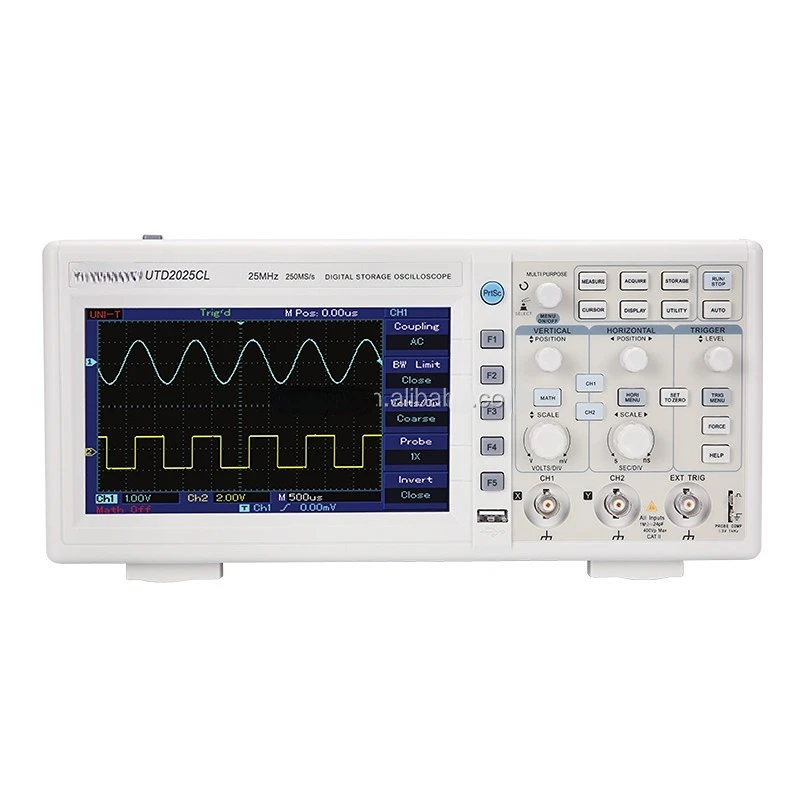 UTD2025CL oscilloscope 25MHz 250Mss USB Digital Storage Oscilloscope DSO 2 Channels