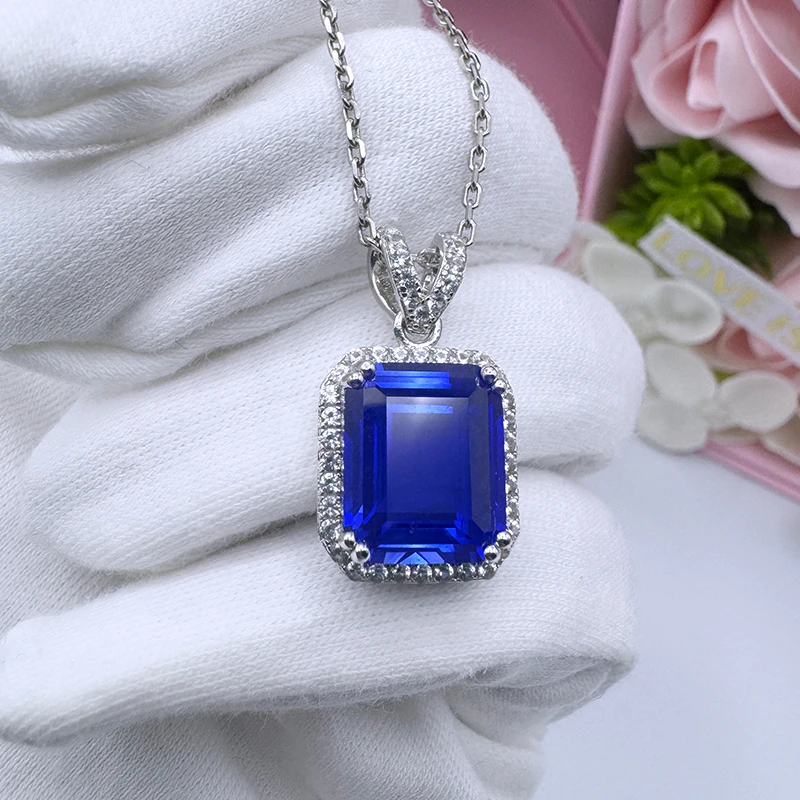 necklace for women  diamond pendant sapphire jewelry necklace platinum clavicle chain jewelry