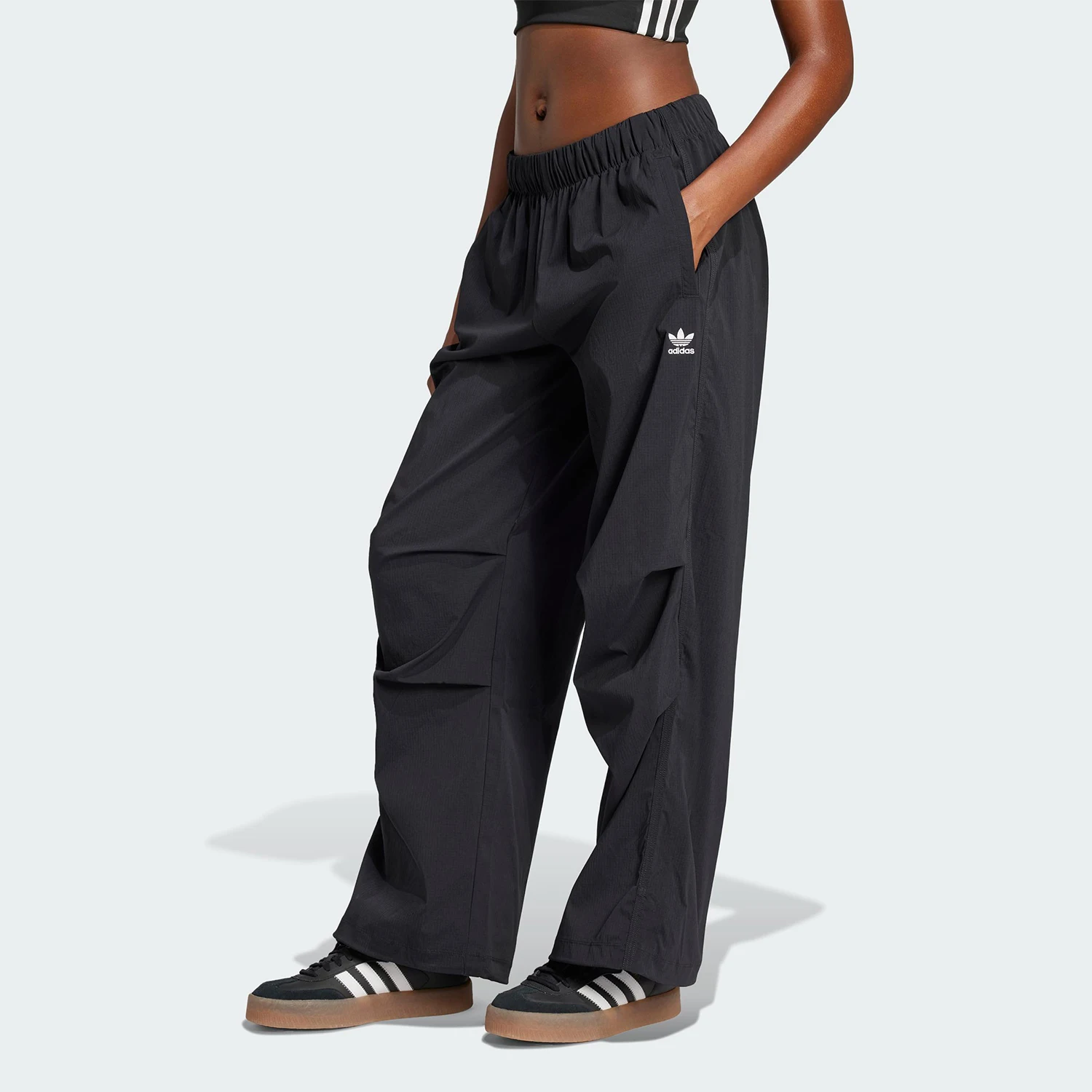 Adidas genuine clover women's woven wide leg sports casual pants JD0785