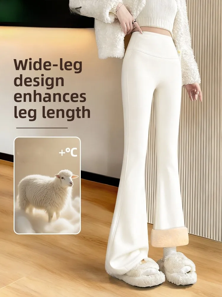 

White High Waist Fce Lined Slimming Yoga Pants Women's Outerwear Spring New Sle Tummy Control Slimming ark Pants