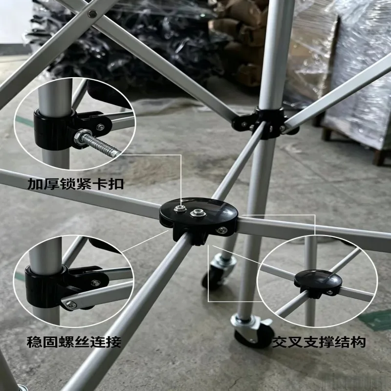 Portable Folding Ball Cart Aluminum Round Tube Tennis Push Garden Baseball Picker Storage