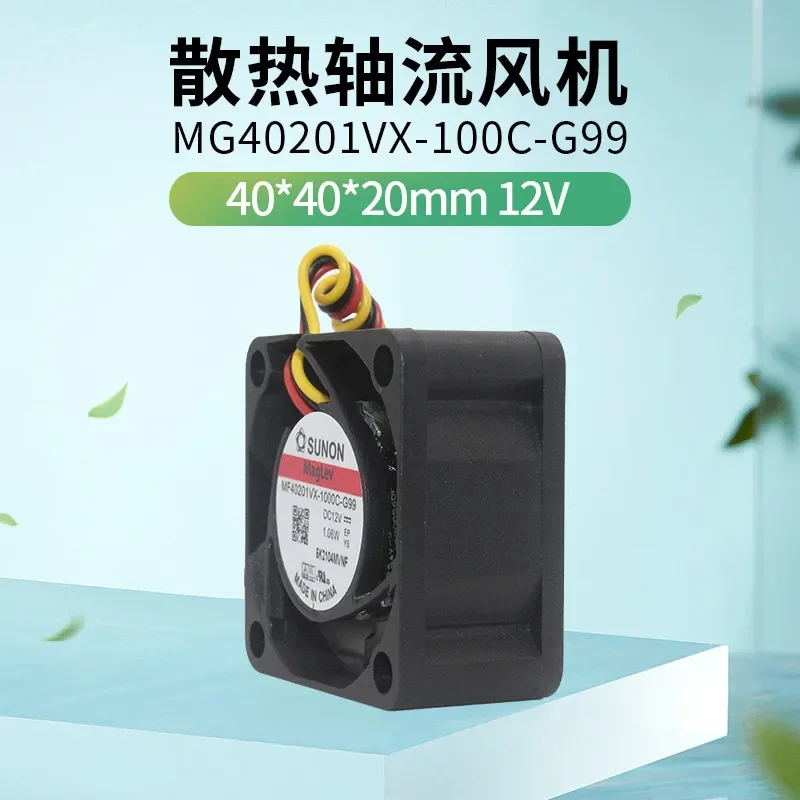 for Jianzhun MB40201VX-100C-G99 and SUNON 4020 Industrial Computer Fan 12V 1.06W Three-Wire Speed Measurement