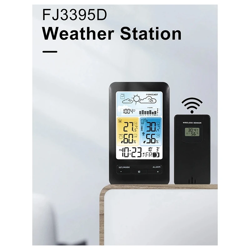 Wireless Digital Display Weather Station Thermometer, Temperature And Humidity Alarm Clock, Weather Forecast Sensor