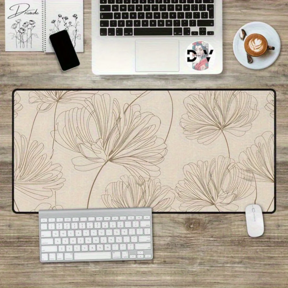 

Extra-large anti-slip table mat and gaming mouse pad - Muted floral design alfombrillas para escritorio tapis de souris