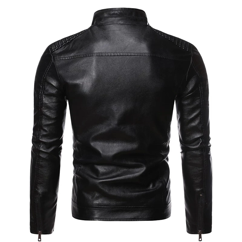 

Men Autumn Brand New Causal Vintage Leather Jacket Coat Men Spring Outfit Design Motor Biker Pocket Pu Leather Jacket Men M-4Xl