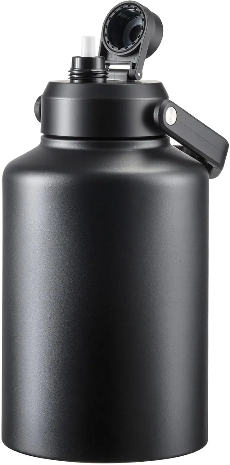 

Изолированная бутылка для воды на 128 унций с ручкой — сохраняет горячие или холодные напитки для занятий спортом, офисом, путешествий, кемпинга