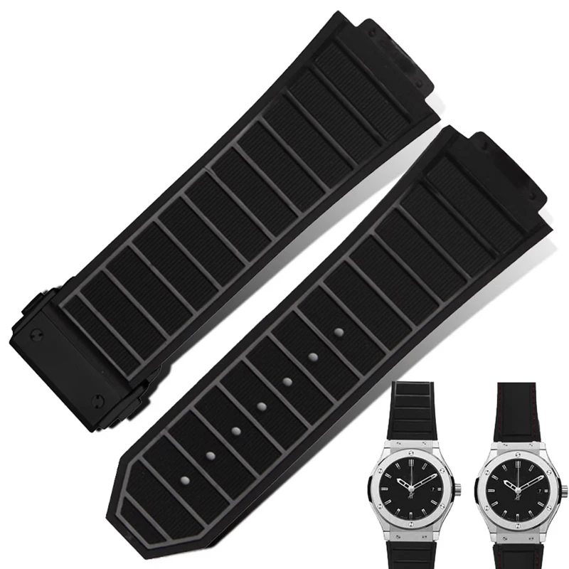 19*29MM For Hublot King Power UNICO Big BANG Watch Strap Silicone Rubber Band Interface Bracelet Replacement With Tool
