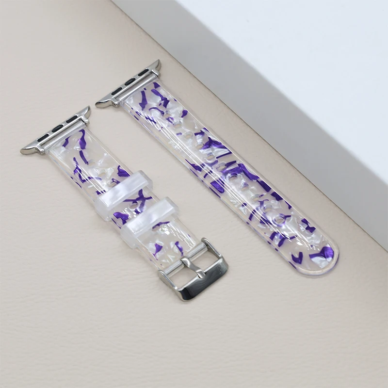 Correa de patrón transparente para Apple Watch Band Series 9 8 7 6 SE 5 4 3 Ultra 2 pulsera para iWatch 41mm 40mm 45mm 44mm 42mm