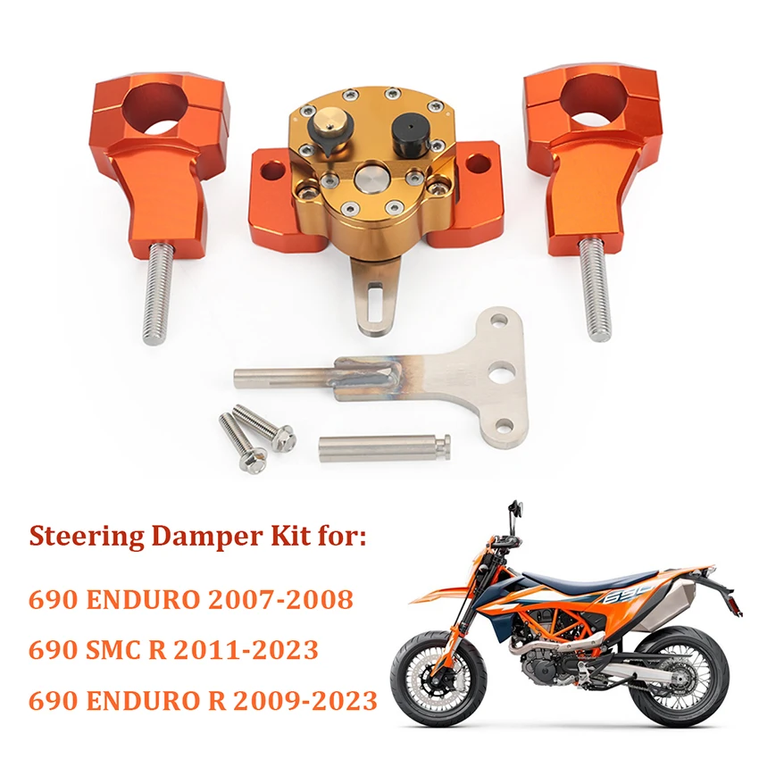 For 690 Enduro/R 2007-2023 / 690 SMC R 2011-2023 Steering Damper Stabilizer Handlebar Riser Clamp Bracket Motorcycle Accessories