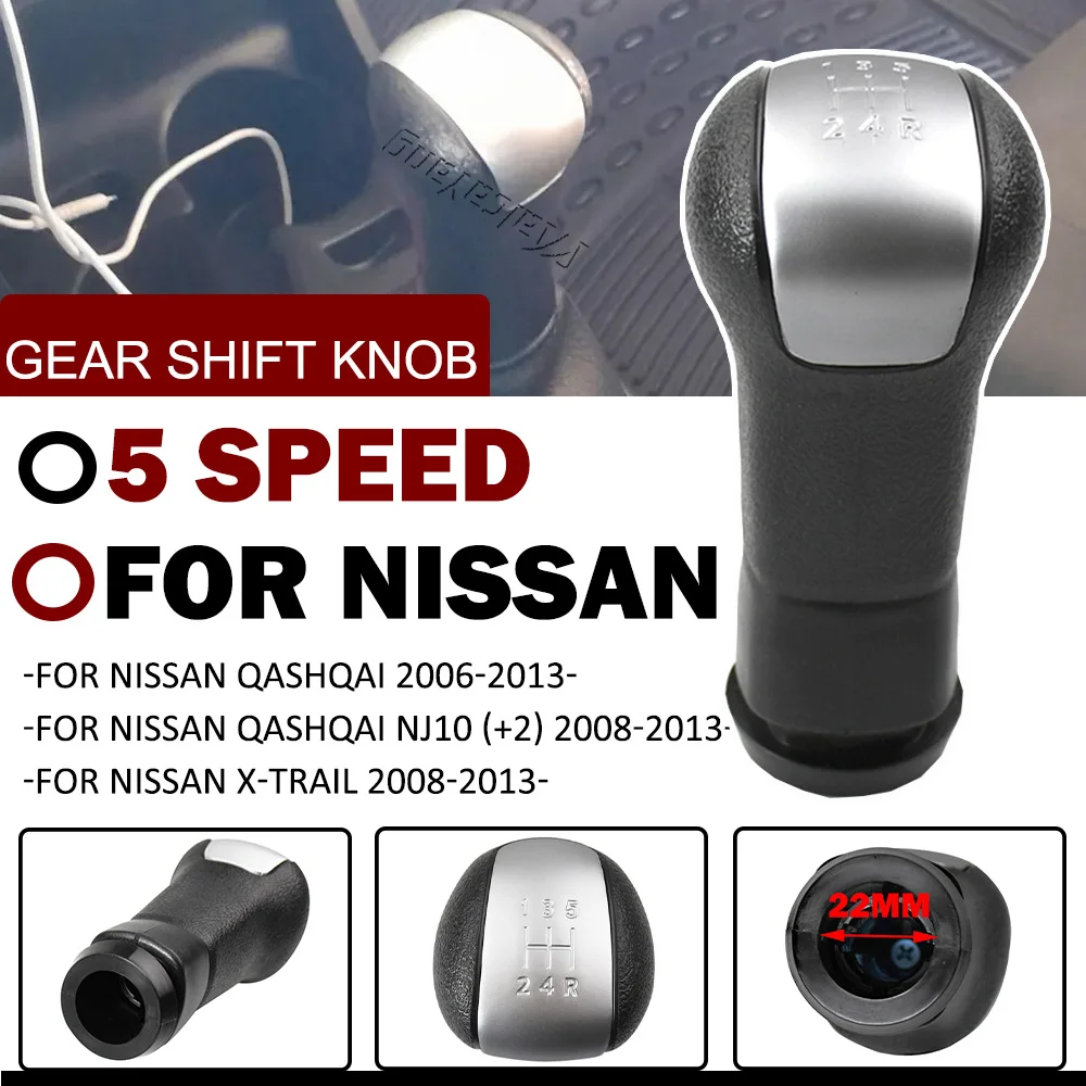 5 Speed Manual Shifter Gear Shift Knob For Nissan Qashqai J10 X-trail 2006 2007 2008 2009 2010 2011 2012 2013 Lever Handle Stick