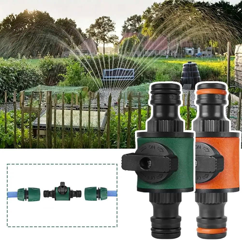 1/2pcs Garden Hose Quick Connector 16mm Garden Hose Shut Off Valve Switch Quick Connector Nipple Irrigation Tubing Stop Water