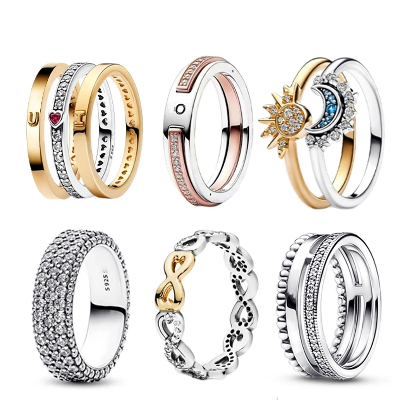 Disney 2024 new fashion Sun and Moon Folding ring suitable for women's high class exquisite charm jewelry gift jewelry wholesale