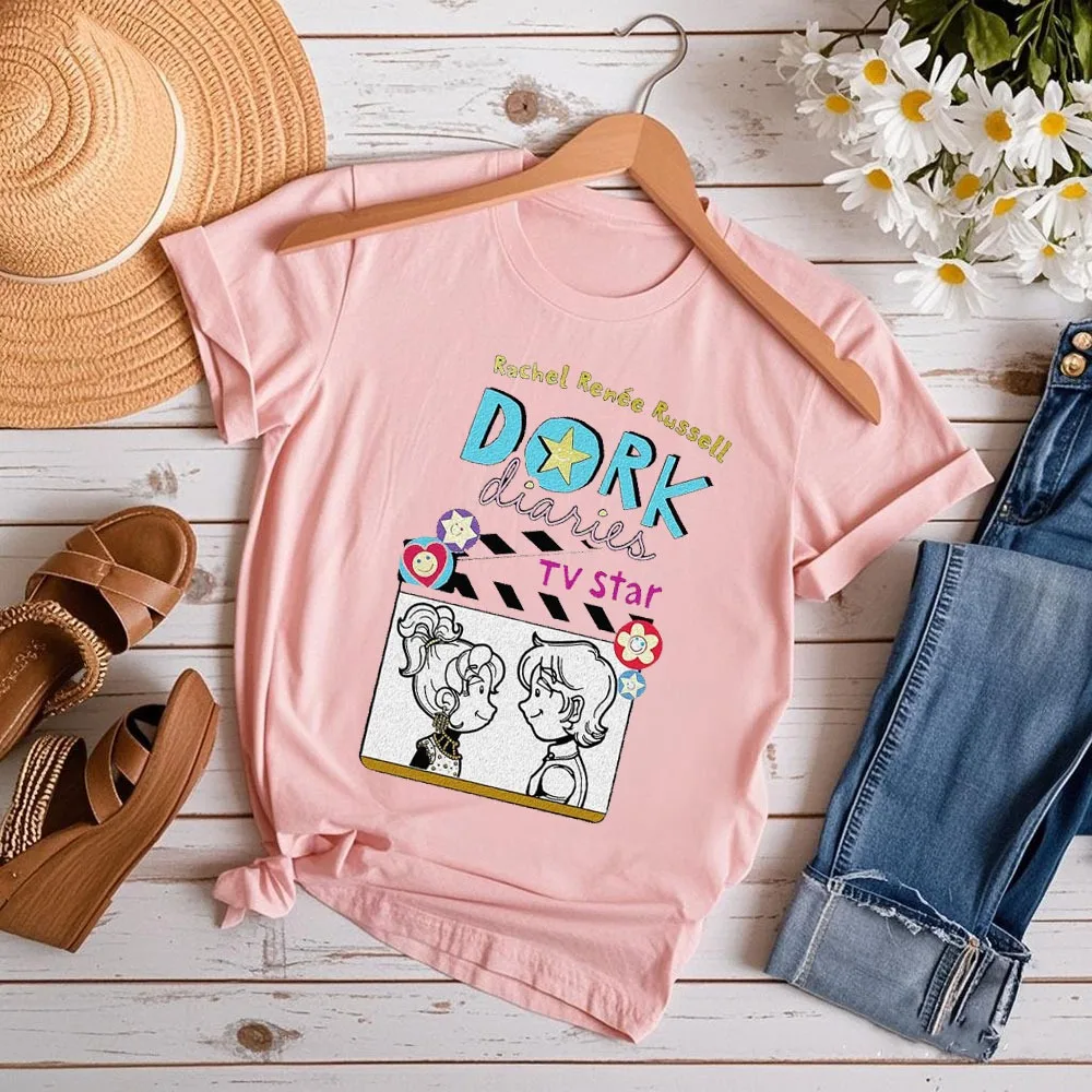 Rachel Renée Russell Dork Diaries RK TV Star Dork Diaries T Shirt World Book Day Rachel Renée Russell T-Shirt Summer Women Tops