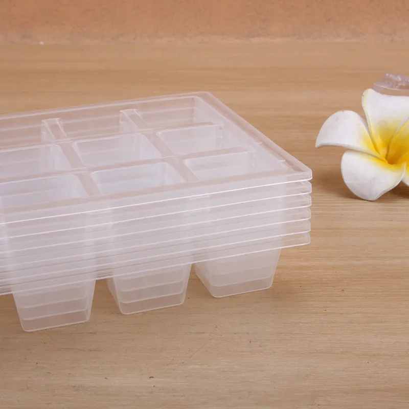 Molde de cubo de hielo de plástico grueso de alta calidad, bandeja de hielo de Whisky reutilizable DIY, molde de congelador de gelatina, accesorios