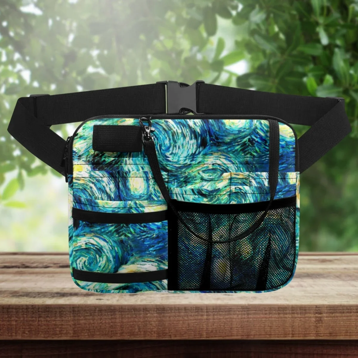 Starry Night-riñonera con diseño de pintura al óleo de Van Gogh para mujer, bolsa organizadora multibolsillos para enfermera, bolsa de herramientas médicas