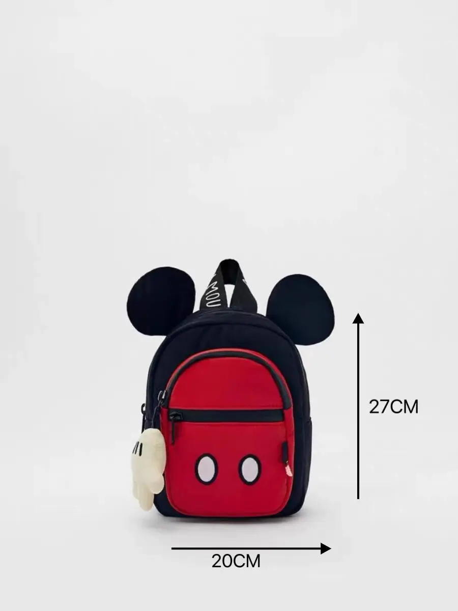 Backpack Disney Brand Mickey Hand Ear Cute New Style Kids Small Bag Zipper Black And Red Colors Fashion Cartoon Children\' Bags