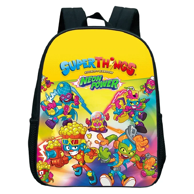 Superzings Backpack Neon Power Children School Bags Boys Girls Kids Kindergarten Toddler Schoolbag SuperThings Book Bag gift