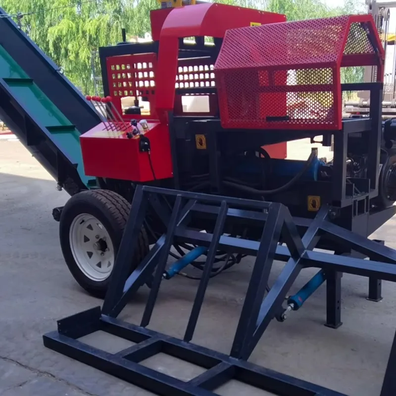 Customized Industrial Firewood Log Split Processor On Tracks Automatic Firewood Processor Machine With Log Lift