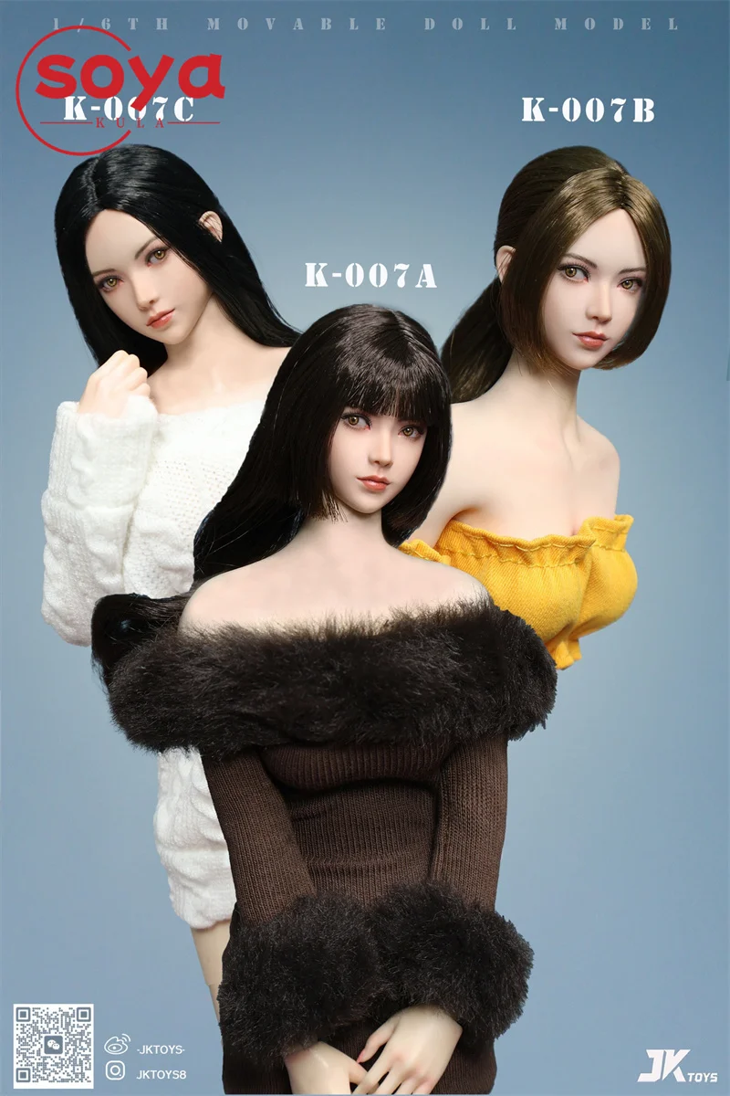 JKTOYS K-007 หุ่นจำลองศีรษะแบบขยับได้ ขนาด 1/6 รุ่นสาวงามเอเชีย มิลลี่ สำหรับตัวฟิกเกอร์แอคชั่นทหารหญิงขนาด 12 นิ้ว