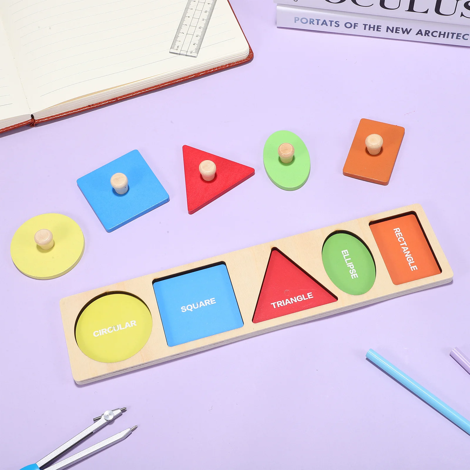 

Toddler Wooden Shape Puzzle Board Early Educational Peg Puzzle Colorful Cognitive Shape Sorter Learning Geometric Puzzles