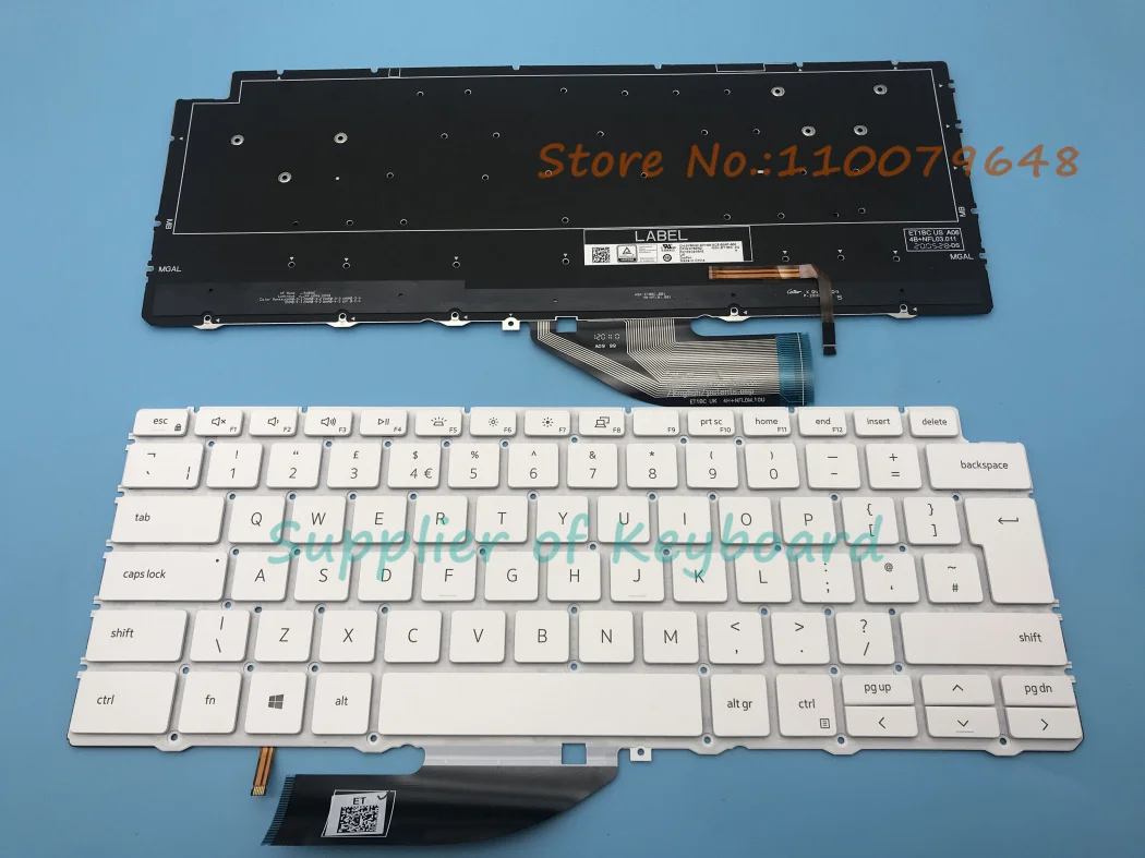 

Original NEW For DELL XPS 13 7390 9310 2-in-1 Laptop UK(GB) Keyboard Backlit White