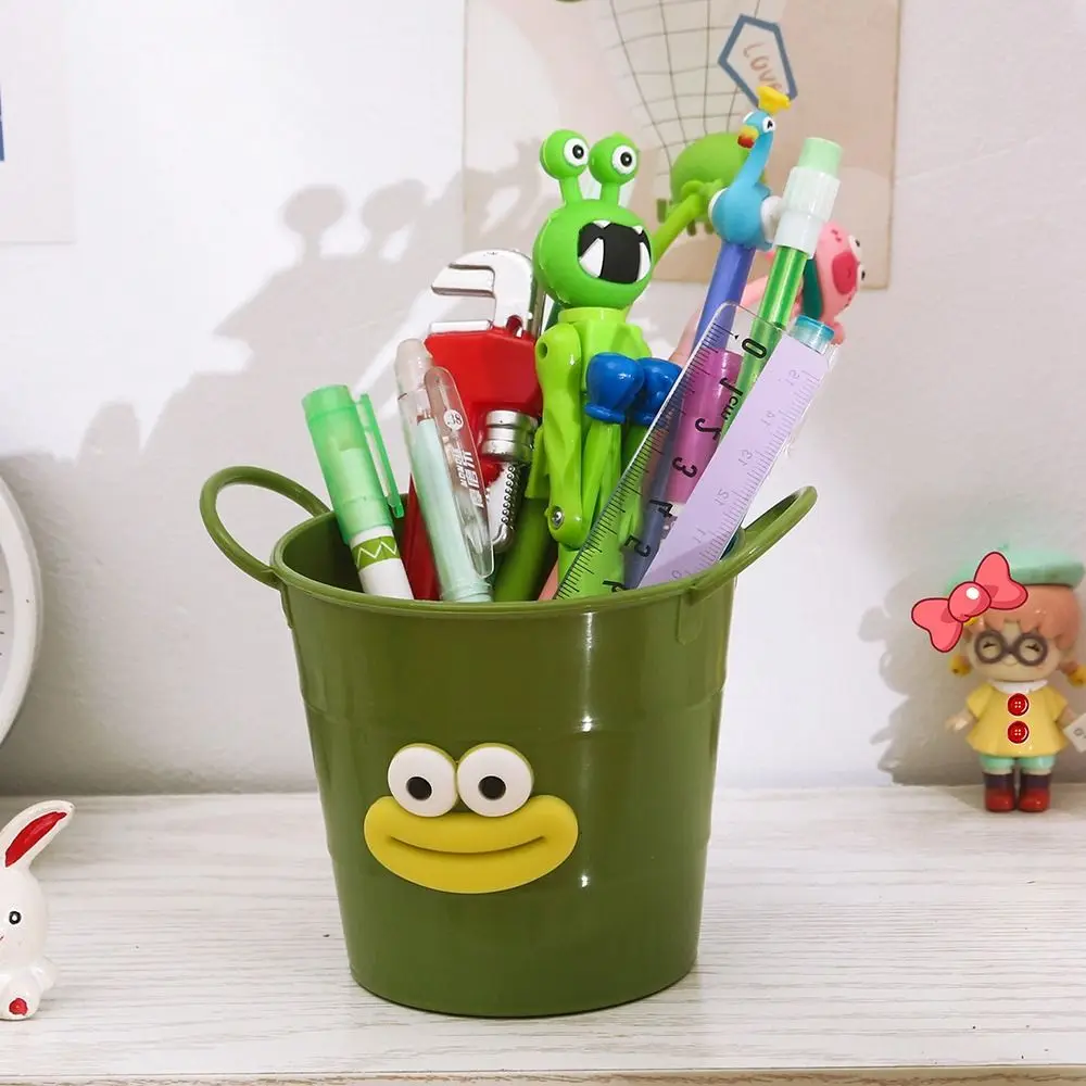 

Cute Big Mouth Pencil Holder Cartoon Large Capacity Desktop Storage Buckets Round DIY Pencil Case Students Stationery