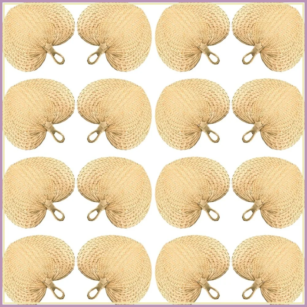 

15 Pcs Natural Raffia Hand Fans for Wedding Summer Party Favors