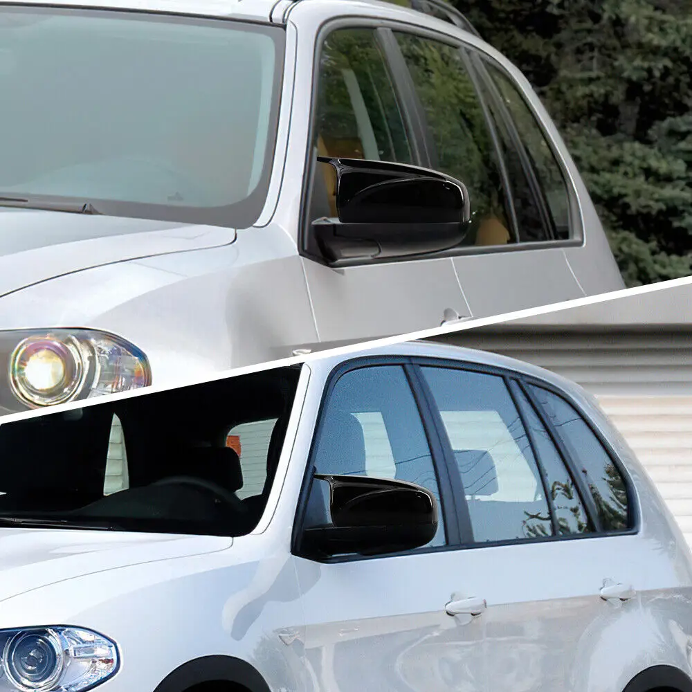 لمعان أسود M نمط غطاء مرآة جانبية غطاء زوج لسيارات BMW X5 E70 X6 E71 2007-2013 #6