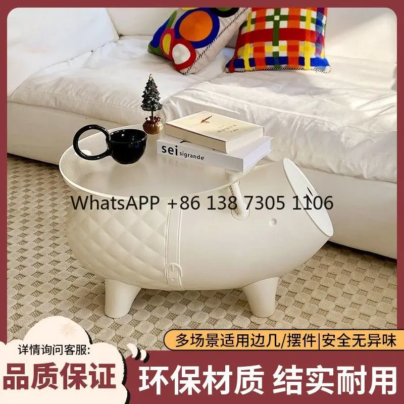 

Креативный журнальный столик в скандинавском стиле в форме свиньи, напольный, для гостиной, с функцией хранения, декоративный, можно сидеть, мультяшный, маленький столик для дома