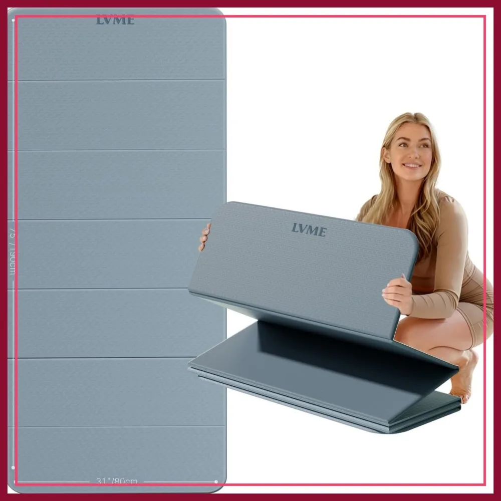 

Large Yoga Mat 75x31 Foldable Non-Slip for Pilates Stretching Home Workouts Easy Carry Store
