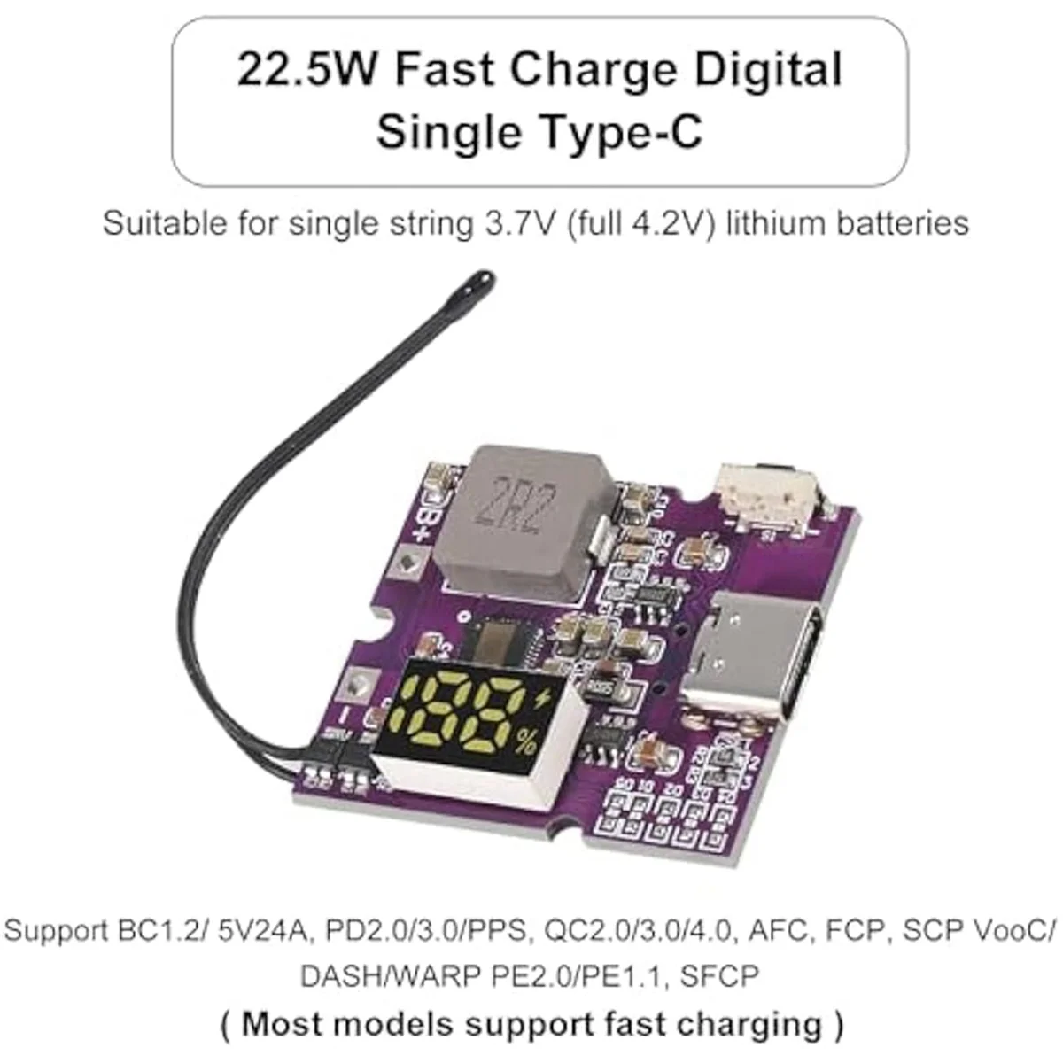 ABNJ 2 szt. Power Bank 22.5W Dwukierunkowe Szybkie Ładowanie Moduł Zasilania Mobilnego Płytka Drukowana z USB Typu C Obsługa PD/QC3.0 2.0