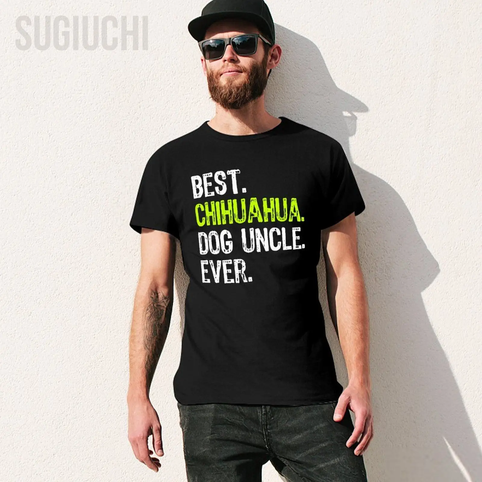 Unisex Men Best Chihuahua Dog Uncle Ever Tshirt Tees T Shirts Women Boys 100% Cotton T-Shirt