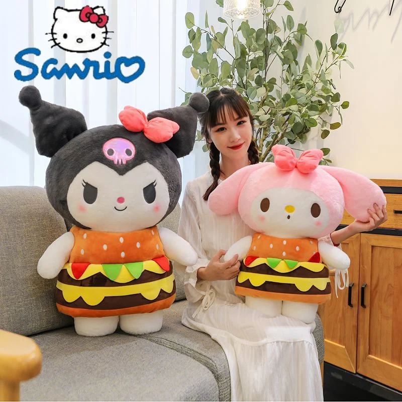 New 45/65cm Kawaii Sanrio Kuromi My Melody Cinnamoroll Plush Toys Doll Pillow Anime Cartoon Room Decoration Dolls Toys Gifts