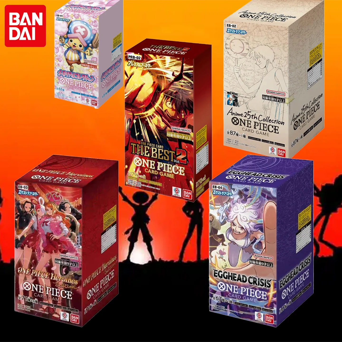 Коллекционные карты One Piece EB01 EB02 EB03 EB04 PRB02 BANDAI, японский бустер-бокс OPCG TCG, карточная игра, коллекция, игрушки, подарки