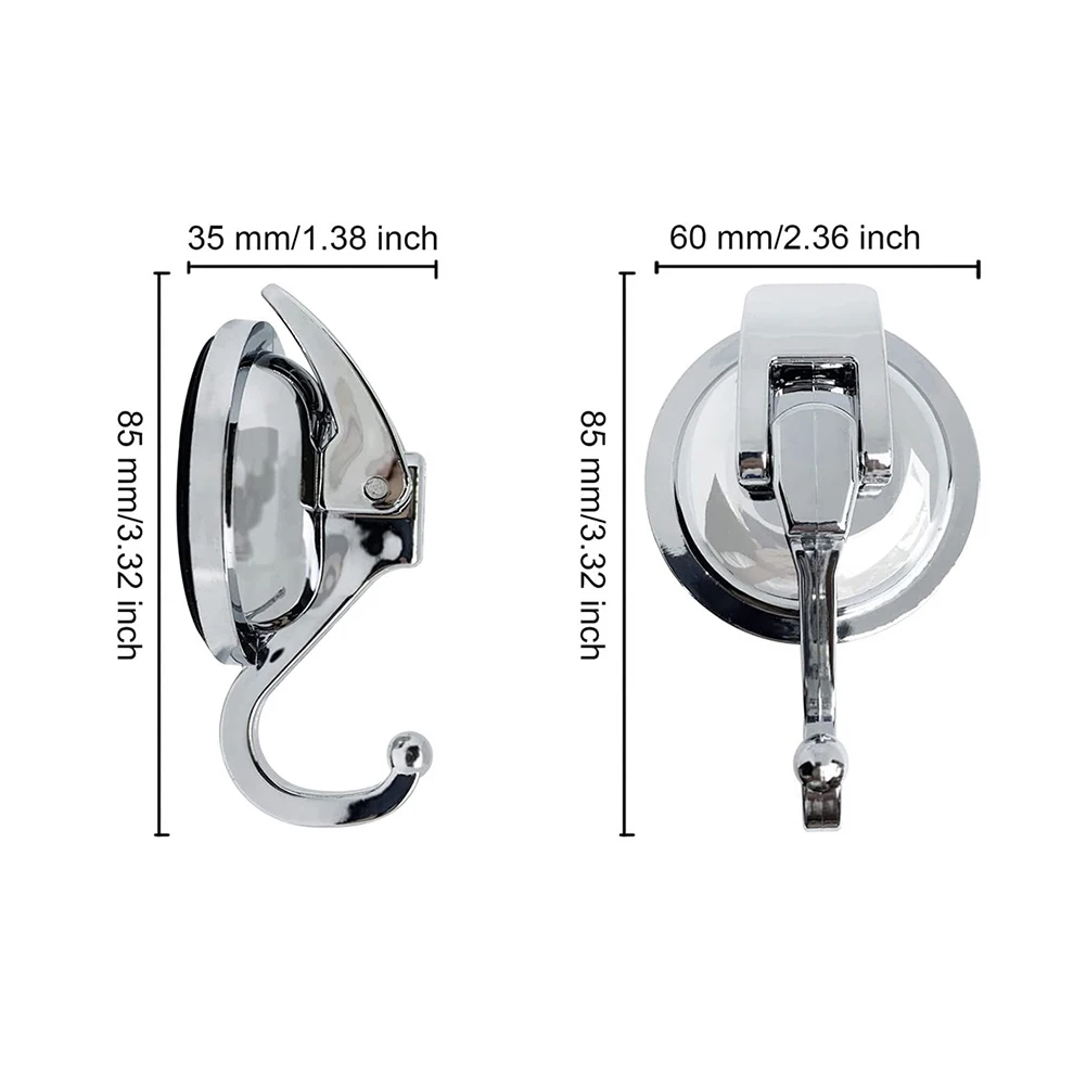 2Pcs Heavy Duty Vacuum Suction Cup Hooks Reusable Towel Holder Removable Suction Hangers for Bathroom Kitchen