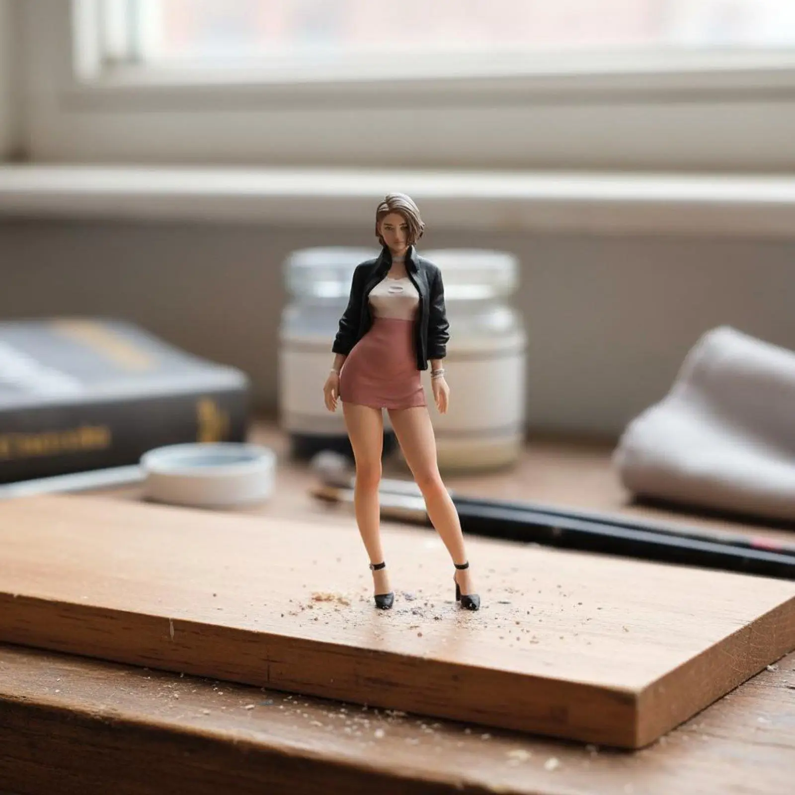 Miniature Display Figure Resin Female Figurine High Detail Mini Figures Decorative Model for Diorama Accessories