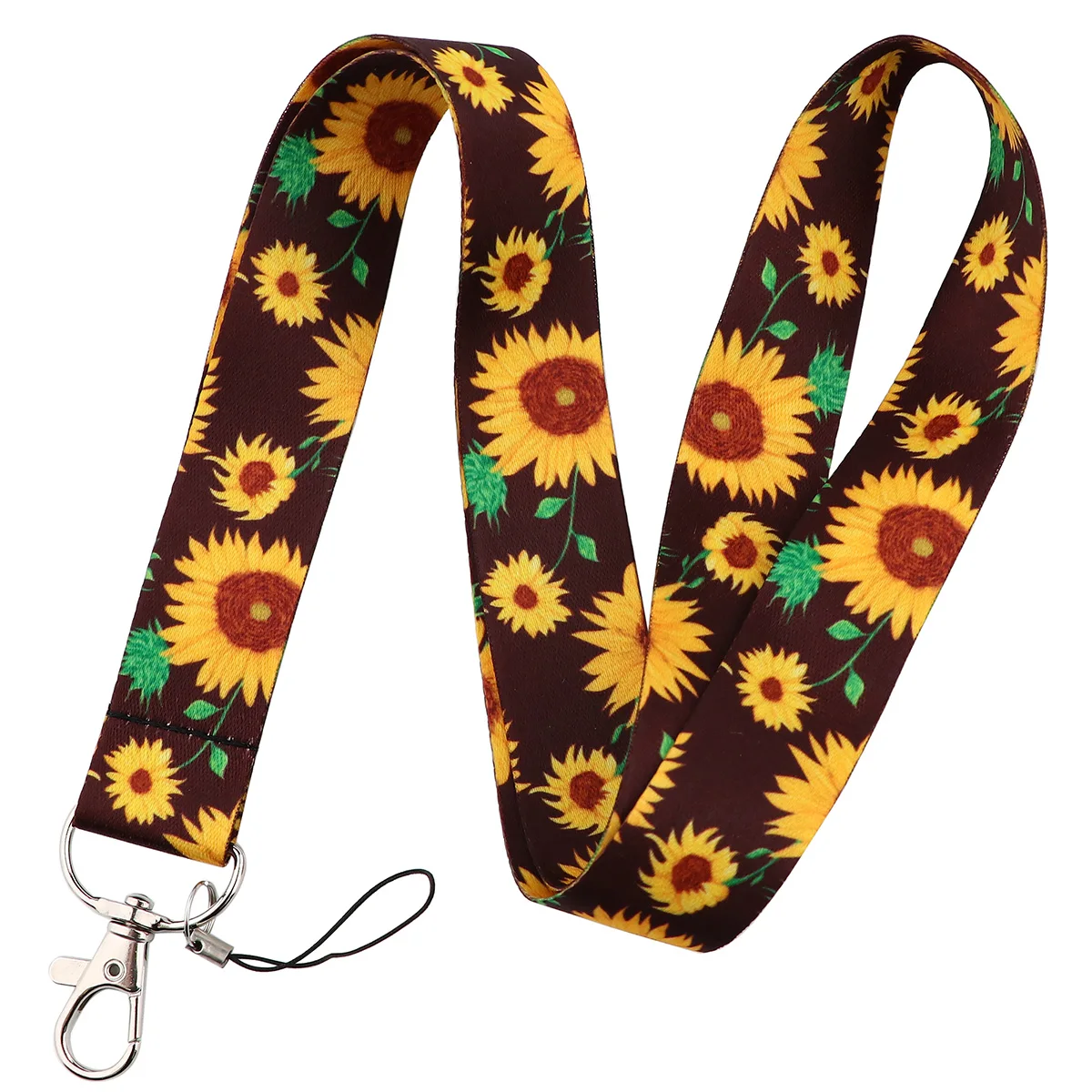 CB1428 Sunflower Cell Phone Straps Keychain Lanyard For Keys USB ID Card Badge Holder Keycord Necklace Ribbon Accessories