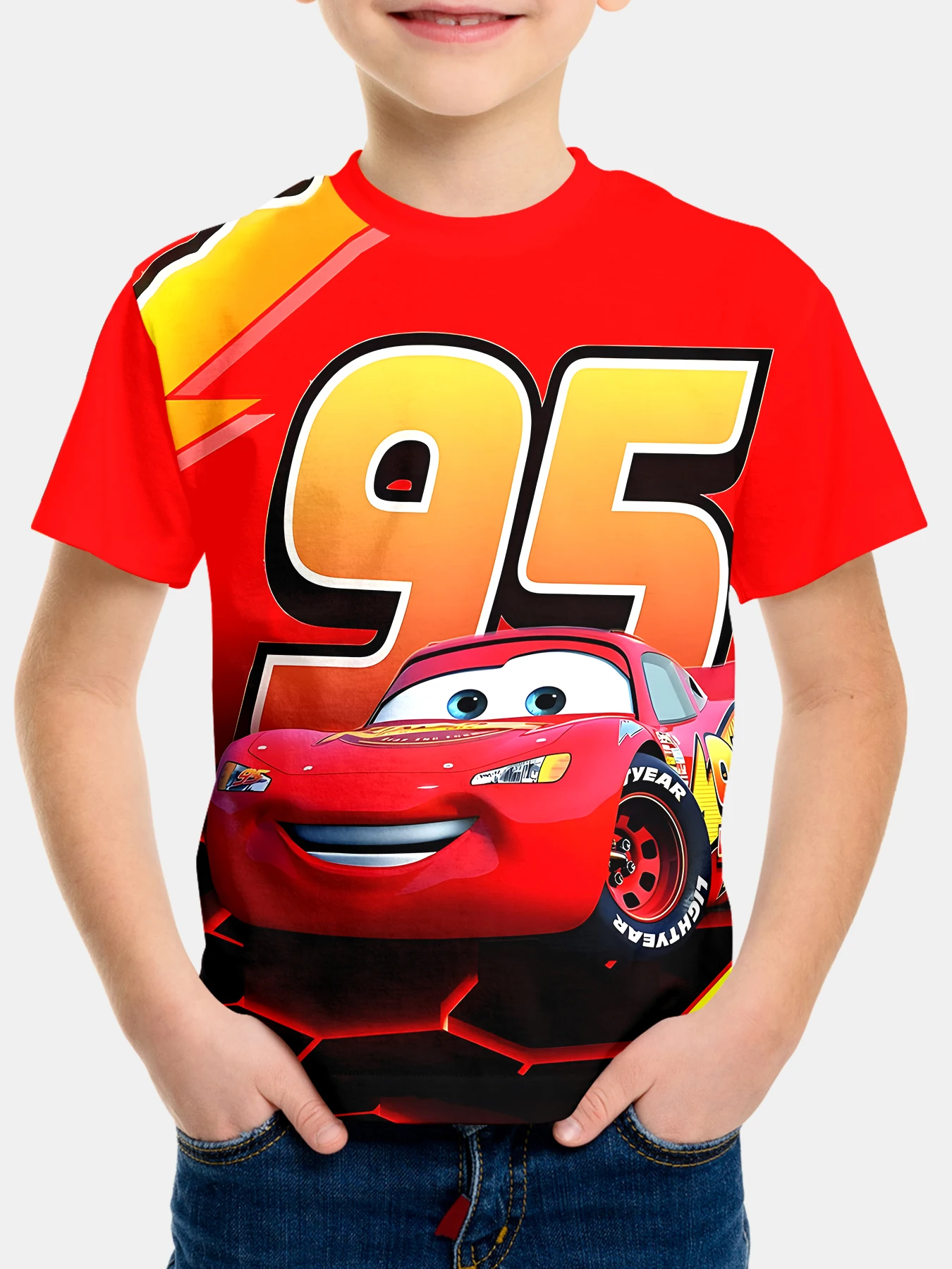 

3D Print Lightning McQueen Cars Baby Clothing 5 To 14 Years Male Outdoor Clothes for Children Boy Girl Child T-Shirt Top Shirts
