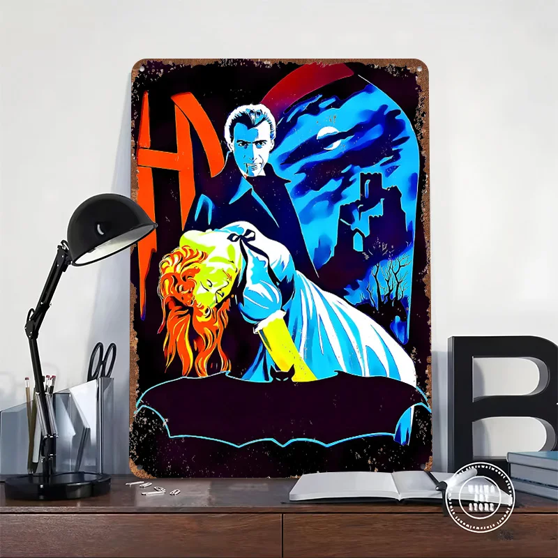 Dracula Retro Movies Poster Customized Vintage Metal Signs Wall Art Retro Tin Plaque for Interior Accessories Gaming Decoration
