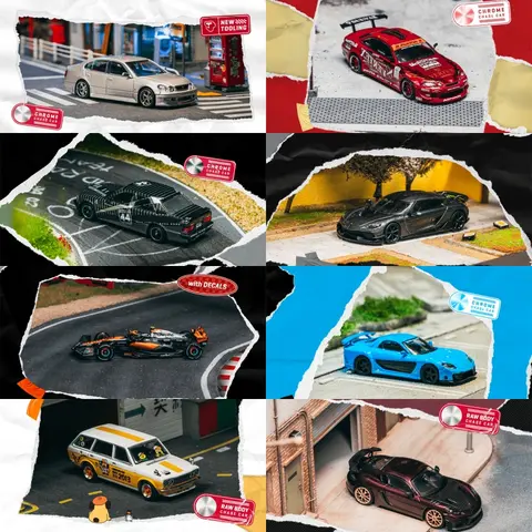 [PreSale] Tarmac Works 1:64 Aristo JZS161 Vertex TE3005 Soarer 190E Gemera MCL60 RX7 VeilSide Bluebird 510 Diecast Model Car