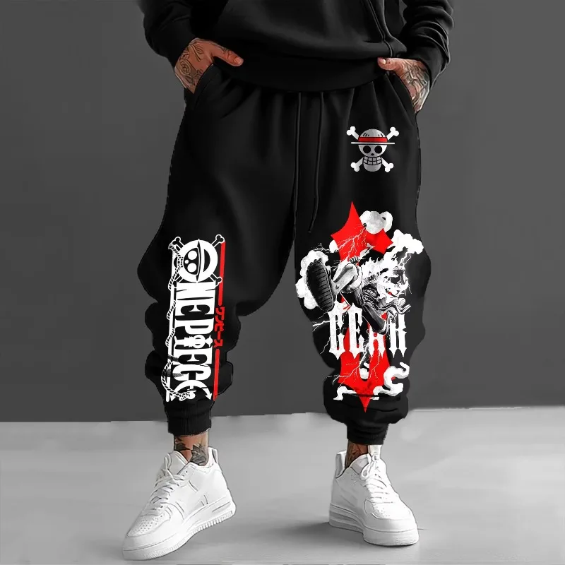 

ONE PIECE Luffy Sauron 2025 Japanese Classic Animation Surrounding Pure Cotton Loose Trousers 2025 Autumn Men's Sports Leggings
