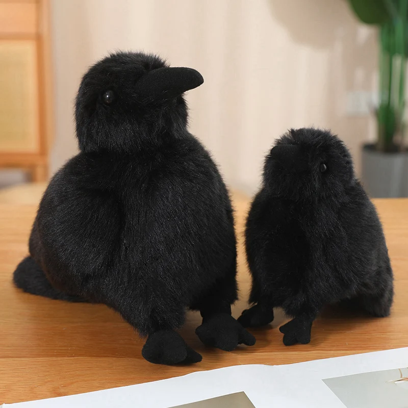 30cm Realistic Crow Plush Toy - Lifelike Stuffed Animal Raven, Soft Halloween/Christmas Gift for Kids Bird Lovers Home Decor
