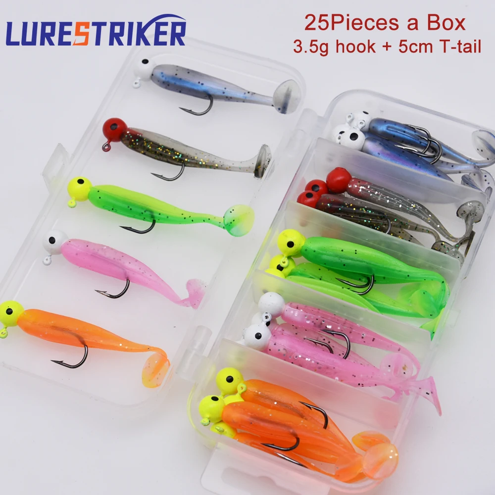 pacote-lurestiker-box-com-anzois-jig-head-de-35g-iscas-de-verme-macio-iscas-ttails-para-pesca-de-robalo-perca-lucio-iscas-crank