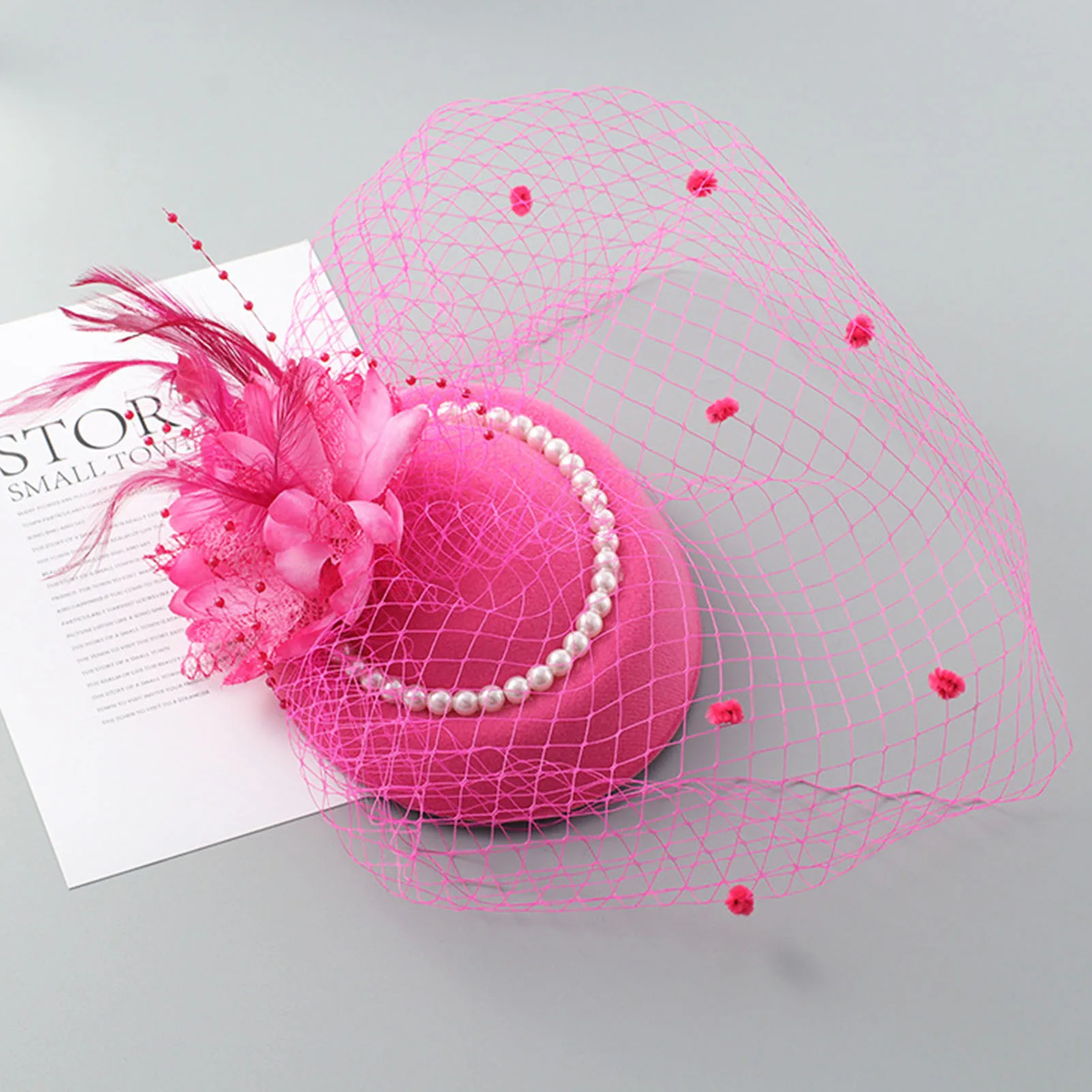 Fascinators for Women Flower Feather Dress Hat Tea Party Cocktail Veil Fascinators Evening Party Formal Hat