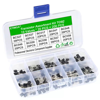 200PCS 10 Values Transistor Assortment Kit TO92 BC517 BC547 BC548 BC549 BC550 BC556 BC557 BC558 With Box