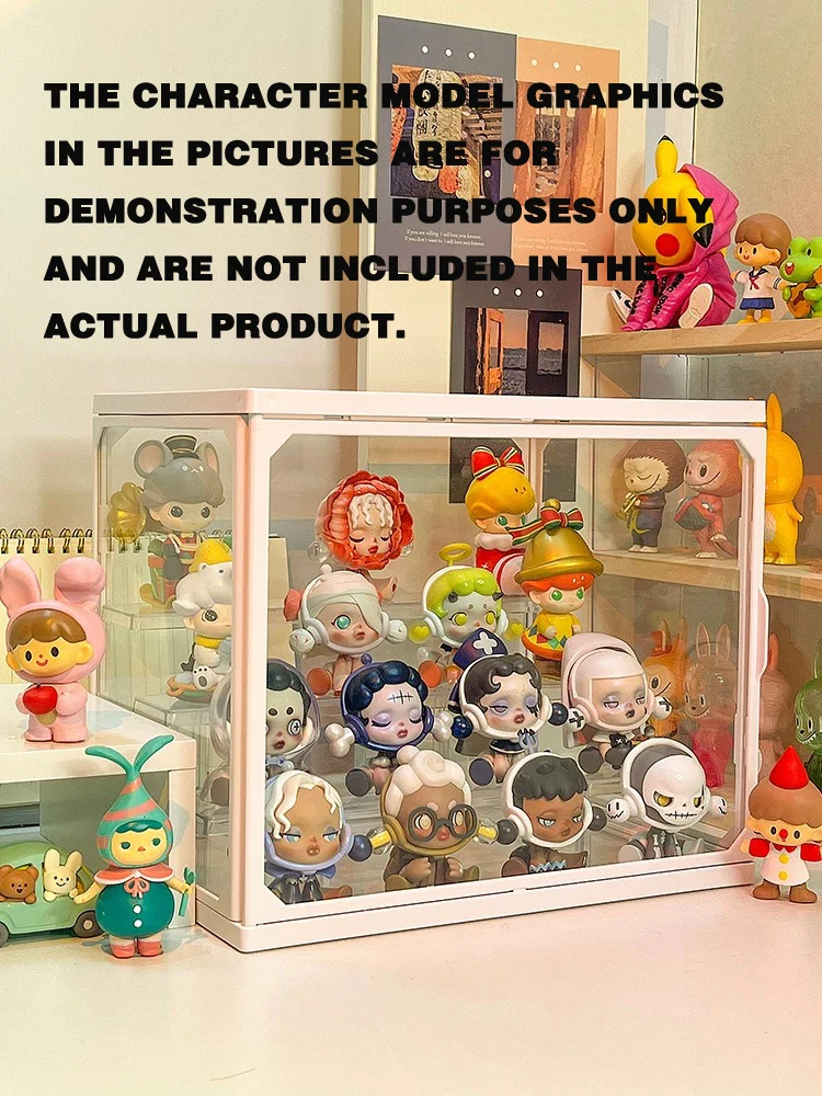 

Transparente Display Stand, adequado para armazenamento Blind Box, modelo, Dustproof, vidro, boneca Cabinet