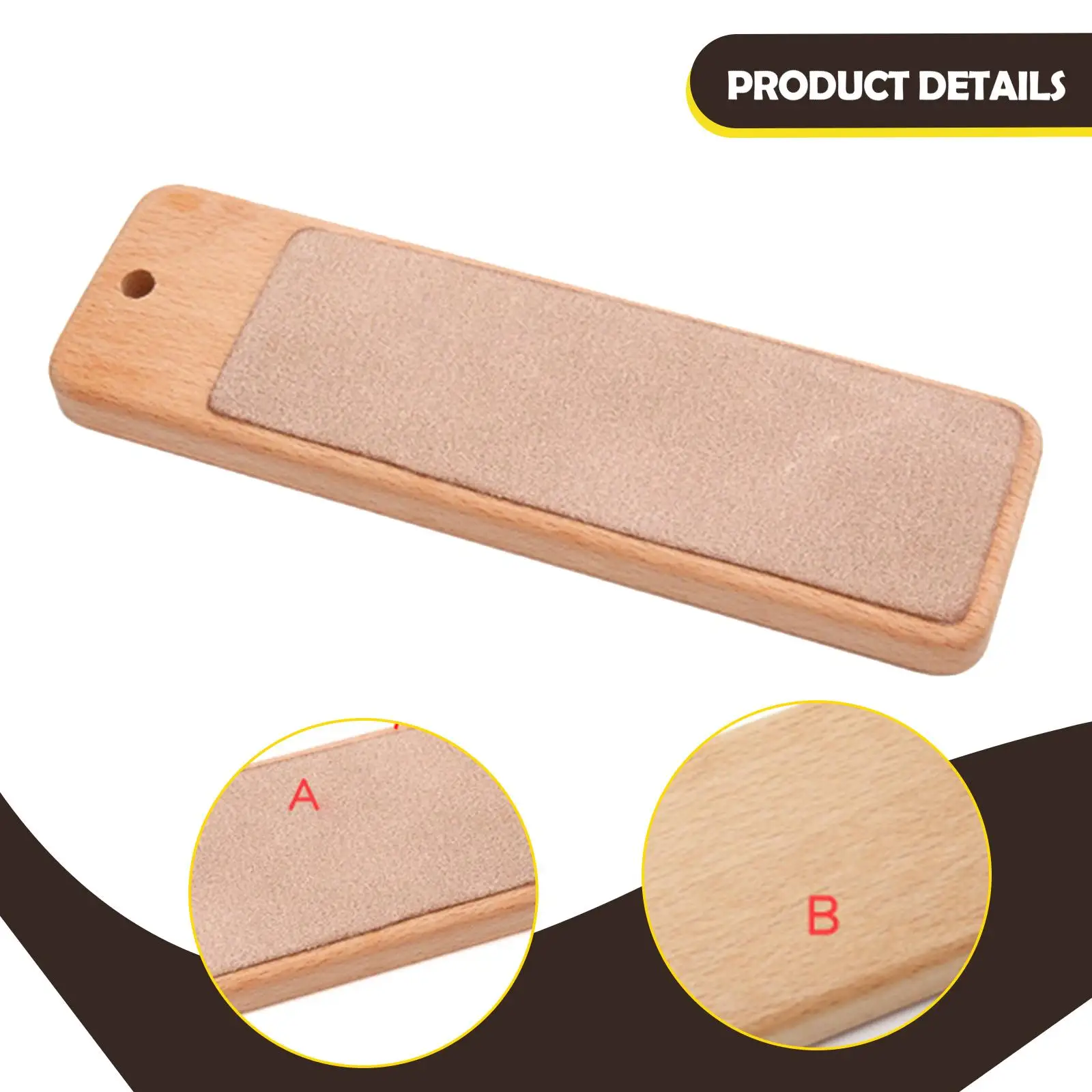 가죽 쉐이빙 스트롭 휴대용 나무 칼 연마 블록 DIY 도구 칼 연마기 목공, 목각 도구용