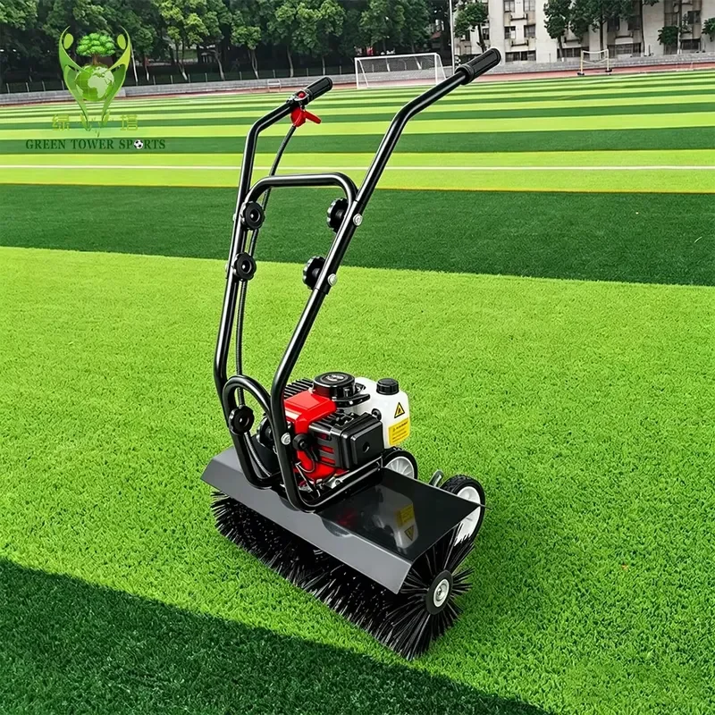 1.7HP Hand-pushed Turf Groomer Sweeper Artificial Grass Cleaning for Soccer Field & Landscaping