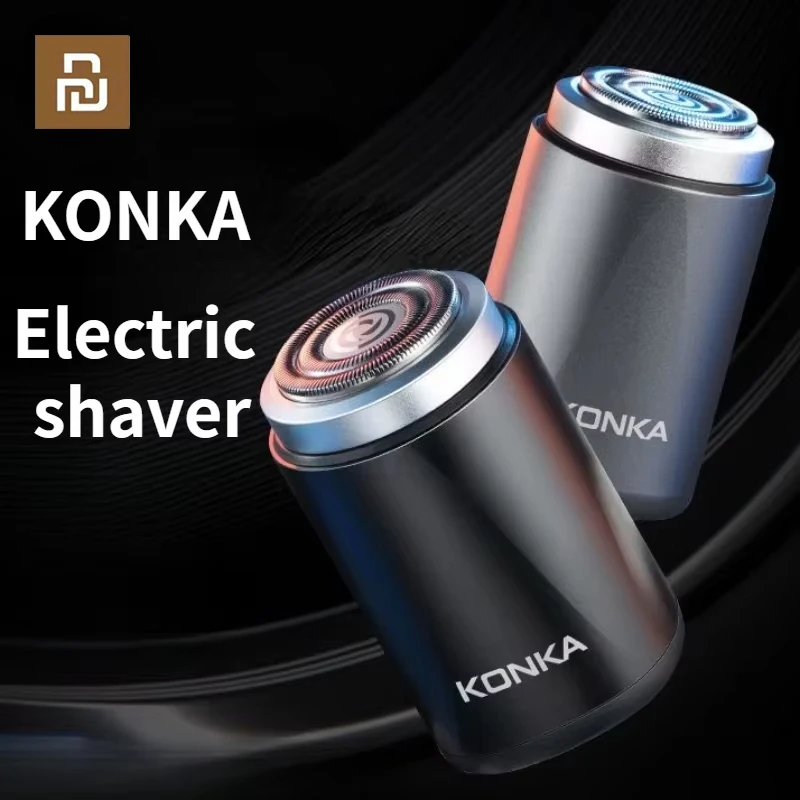 Xiaomi KONKA Mini Portable Electric Shaver Quick Cleaning Strong High Speed Type-c Rechargeable Busines Travel Waterproof Shaver