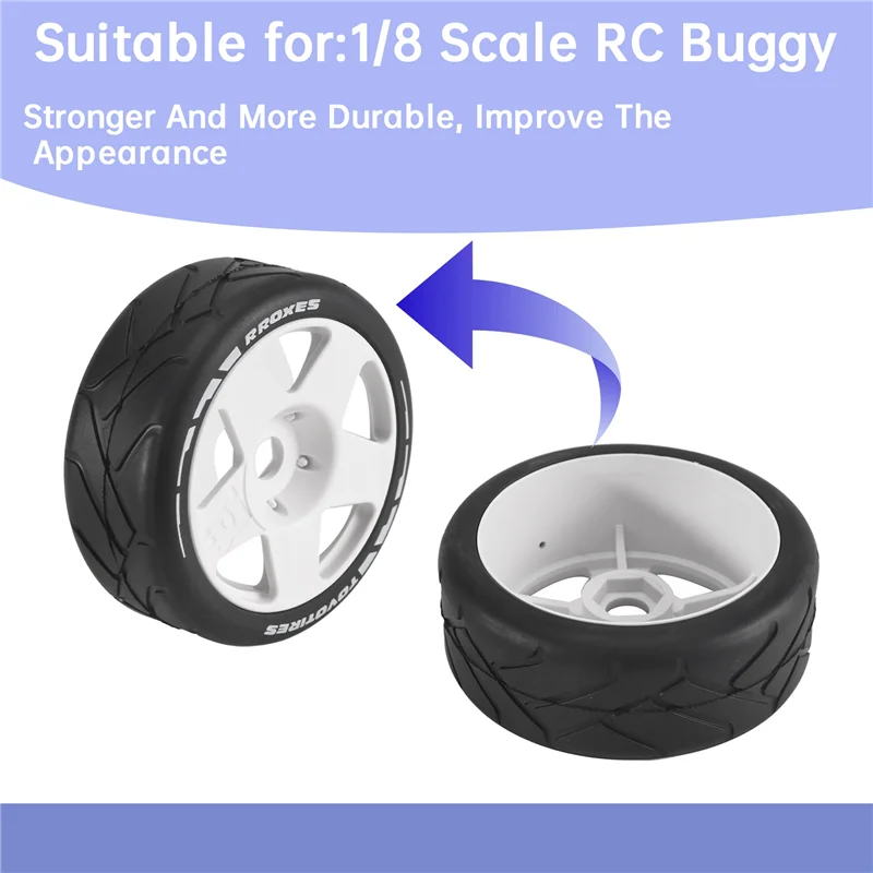 Pneus de buggy tout-terrain RC à l'échelle 1/8 YSUN-103Mm, roue de 17 mm hexagonale pour ARRMA Redcat Team Losi Kyosho VRX HPI WR8 HSP Hobao